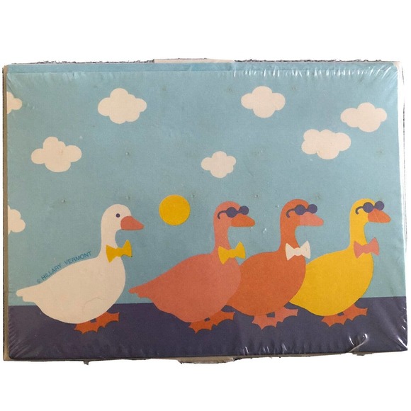 HILLARY VERMONT artist Duck Sunglasses Note Greeting Card Stationary Set 12 NWT - Picture 3 of 4